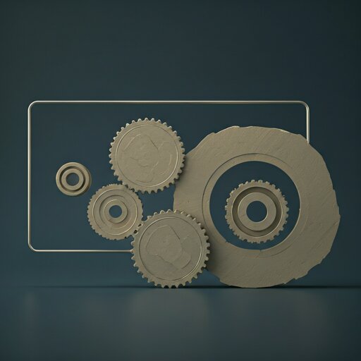 Abstract visual of clean geometric automation gears.