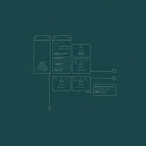 Infographic for UX/UI Design, showing wireframes and user flow diagrams.