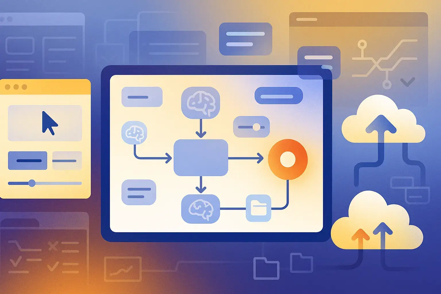 CI/CD pipeline visualization showing stages from code commit to production deployment.